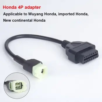 OBD2-4-пинов диагностичен кабел-адаптер за откриване на повреди мотор, Подходящ За мотоциклет Honda, Поддръжка на модели K-Line