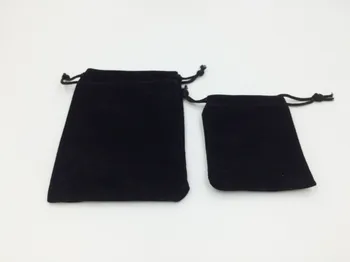 500 бр 7*9 cm черни Обикновена Кадифе Чанти, дамски реколта чанта от съвсем малък за Парти/Бижута/Подарък Чанта ръчна изработка 