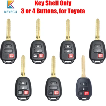 Keyecu Калъф за дистанционно на ключа на автомобила 3 4 Бутона за Toyota RAV4 Highlander Camry, Corolla FCC ID: HYQ12BDM HYQ12BEL GQ4-52T