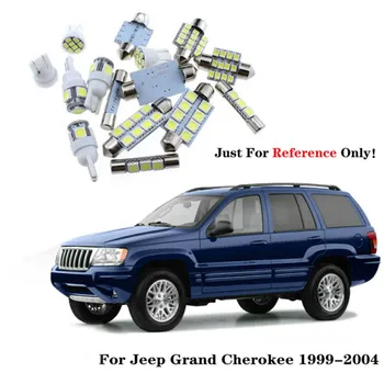 Гореща Разпродажба 18x Бял Интериор Led Светлини Осъществяване Комплект За 1999-2004 За Jeep Grand Cherokee WJ Автомобилни Аксесоари, 100% Високо Качество