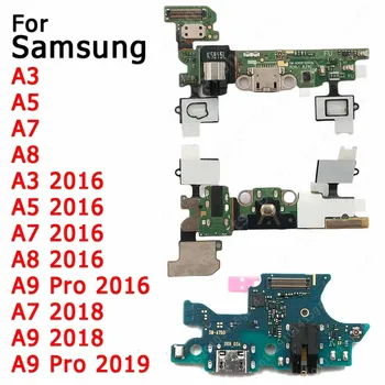 Оригинален Usb Кабел За Зареждане Порт За Samsung Galaxy A8 A9 Pro 2019 A3 A5 2016 A7 2018 Таксата За Зареждане Плоча Лента Конектор Резервни Части