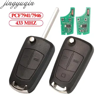 Jingyuqin Флип Дистанционно Автомобилен ключ 433 Mhz PCF7941/7946 За Opel/Vauxhall Astra H 2004-2009 Zafira B 2005-2013 Corsa D Vectra C 2/3Б