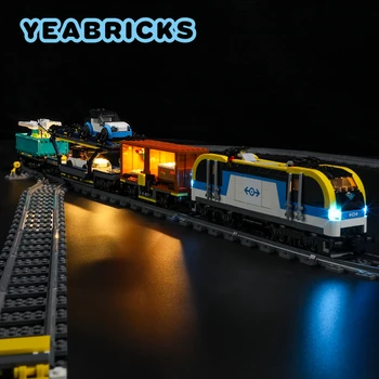 YEABRICKS Led Лампа Комплект за 60336 Товарен Влак Набор от Градивни блокове (не включва модел) Тухли Играчки за Деца