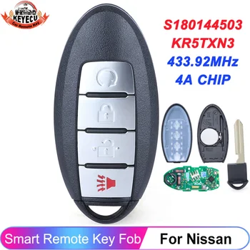 KEYECU S180144503 За Nissan Ритници Измамник 2018 2019 2020 2021 FCC: KR5TXN3 433,92 Mhz С чип 4A Умно Дистанционно Ключодържател без ключ
