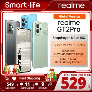 Глобалната версия на realme GT 2 Pro 5G Смартфон Snapdragon 8 Gen 1 SONY IMX766 Помещение 6,7 