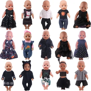 Черна стоп-моушън, Облекло, Пола, Подходящи За 18 Инча Американската Момиче на Коледно Облекло 43 см Детски Кукли 17 Инча Новородено Кукла