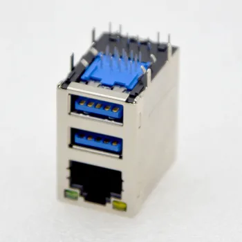 10 бр. Нов мрежов конектор RJ-45 + Двуслойни конектор USB3.0/2.0 подсветка на Едро Безплатна доставка в Бразилия