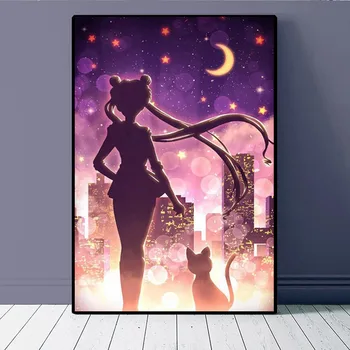 Направи си САМ 5D Японското Аниме Sailor Moon Сладко Момиче Диамантена Живопис Комплекти За Бродерия на Кръстат Бод Художествена Мозайка Пълен Планински Кристал Начало Декор