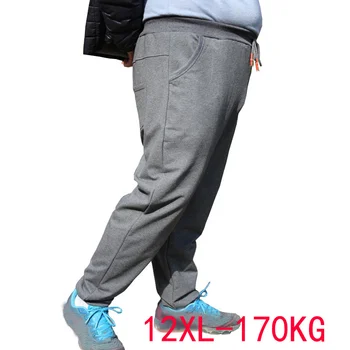 есенно-пролетни мъжки спортни панталони размер плюс 10XL 8XL 11XL 12XL, панталони големи размери, гъвкави еластични свободни панталони 170 кг, 52 54 56