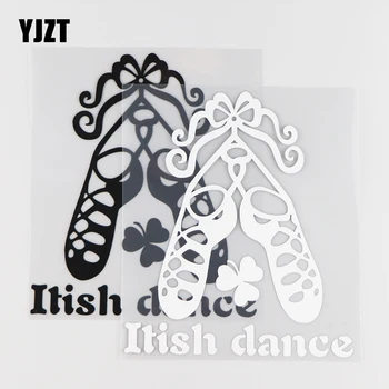 YJZT 13X15,5 см Ирландски Танц Vinyl Стикер На Колата Стикер с Надпис Украса Забавно Обувки с Анимационни герои Черен/Сребрист 4C-0034