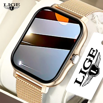 LIGE Full Touch Спортни Смарт Часовници Дамски наблюдение на сърдечната честота, Фитнес Тракер, Bluetooth предизвикателство Смарт Часовници ръчни часовници За Android Smartwatch