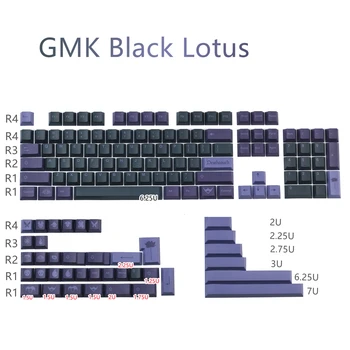 142 Ключ /, определени GMK Black Lotus Keycap PBT Двете капачки за ключове с черешов профил Keycap с ISO Enter 2.25 U 2.75 U 3U 7U Интервал