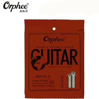Orphee NX35-C 028-045 Струни За Класическа Китара, Найлон Тел със Сребърна Черупка Вакуумно Опаковане на Китара Детайли
