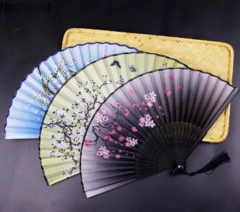 2021 нов бамбук антикварен сгъваем фен китайски стил коприна фен годишен женски танцов фен преносим вентилатор ръчно фен здрав домакински