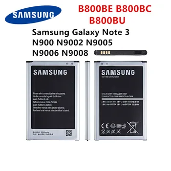 Оригинална Батерия SAMSUNG B800BE B800BC B800BU За Samsung Galaxy Note 3 N900 N9002 N9005 N9006 N9008 Взаимозаменяеми Батерия с УО