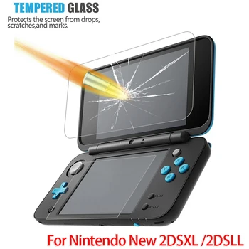 2/4/6 бр. Закалено Стъкло За Nintendo New 2DS XL LL 2DSXL 2DSLL Горна + Долна Защитно фолио За екрана Игрова конзола Защитно фолио