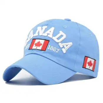 Мъжка бейзболна шапка на Канадския дизайн, Памучен Шапка с Бродерия на Хартата на Канада, регулируем шапка за мъже и жени, синя зелена Жълта кафява шапка