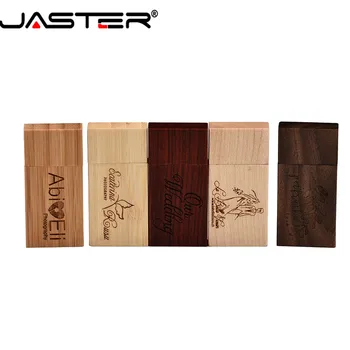 JASTER (безплатен потребителски лого) дървен блок USB 2.0 флаш памет махагон карта 4 GB/8 GB/16 GB/32 GB/64 GB Флаш памет памет