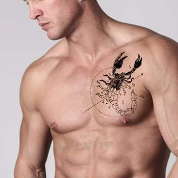 Водоустойчив Временна Татуировка скорпион стрела насекоми домашни Стикер флаш татуировка фалшиви татуировки големи татуировки за жени, мъже дама