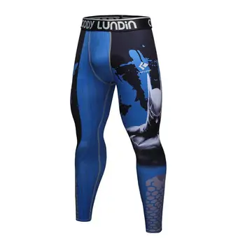2017The codylundin Нови Модни Мъжки Компресия Панталони с 3D Принтом, бързо съхнещи Стегнати Боди, Гамаши, Панталони за Фитнес, MMA