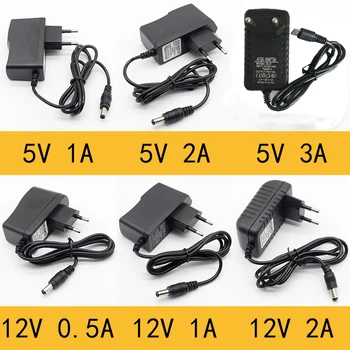 1бр 100-240 vac В Постоянен Адаптер за захранване на Зарядно устройство адаптер 5 В 12 В 1A 2A 0.5 A от ЕС, САЩ, Великобритания AUPlug 5.5 mm x 2,5 mm 5v3adc Мъжки Micro USB