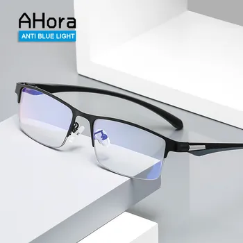Ahora Мъжки Бизнес Квадратни Очила За Четене Reader Мъжки Пресбиопические Анти-Сини Светлинни Оптични Очила +1.0+1.5+2.0+2.5+3.0+3.5+4.0