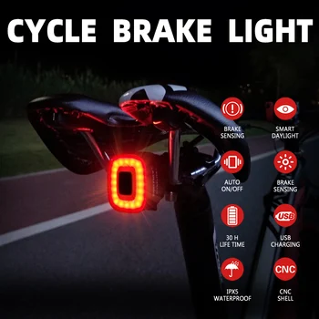 ENFITNIX CubeLite II Велосипеди Интелигентен Сензор на Спирачния Задна Светлина USB Пътен под Наем Умен Задна Светлина МТБ Предупреждение За Сигурност Задна Задна Светлина