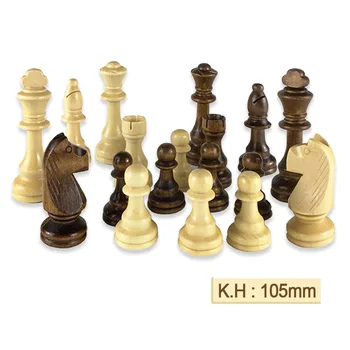 32/34 Дървени Фигури Крал Височина 105 мм на Шахматната Игра от висок Клас по Шахмат на Набор от Стандартни Фигури с PU Шахматна Дъска IA8