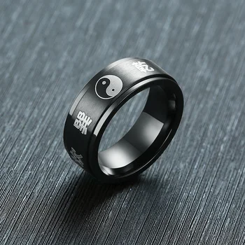 ZORCVENS Нова Мода Черен 8 мм Клюки Фабрика От Неръждаема Стомана Пръстен Сватба Марка Изрежеш Бижута Подаръци