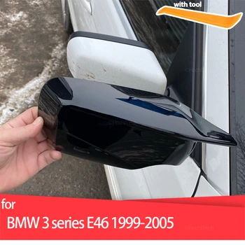 Покриване на Страничните Огледала за Обратно виждане Странични Врати за Кола за BMW E46 316i 318i 318d 320d 320i 323i 325i 328i 330i 330d 330xi 1998-2005 ABS