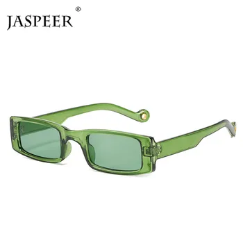 JASPEER Ретро Правоъгълни Слънчеви Очила Дамски Малки Пънк UV400 Слънчеви Очила За Шофиране Мъжки Нюанси Vintage слънчеви Очила Gafas De Sol