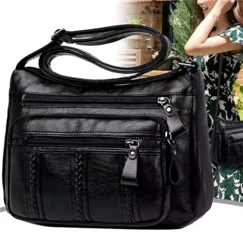 Дамски чанта на средна възраст, Чанта за майките, Модни многопластова Голямата голям Чанта на едно Рамо, Чанта за тъща, Чанта за зеленчуци