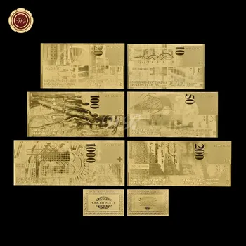 WR 6 бр./лот, Швейцарски Банкноти от златно фолио с Рамка, Сребърни Пари за Хартия, Метални Изделия, Магазини за Подаръци и за Колекции