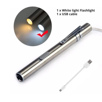 Акумулаторна батерия Led Фенерче, МИНИ-Фенерче с USB Кабел за Зареждане, за работа на Открито Къмпинг, Преносим Фенер за Лекари