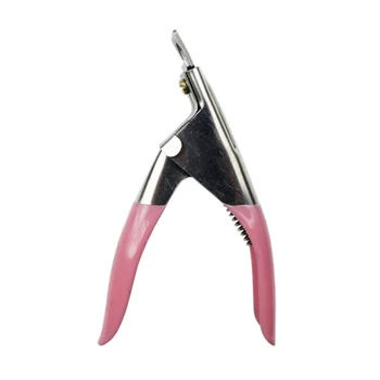 Една дума нарязани розово инструмент за Кожички на ноктите чанта режийни ноктите си U-образна форма за Подстригване с остър нож за нокти Френски Стригане режийни кожички на ноктите