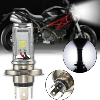 Нов Универсален 1БР 12 W H4 Мотоциклет COB LED Светлини Лампа Hi/Lo Лъч на Фарове Фарове Предна Крушка