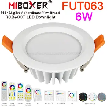 MiBoxer FUT063 6 W RGB + CCT Led Лампа AC110V 220 В IP54 Водоустойчив Тавана Прожектор 2,4 G Безжичен WiFi ПРИЛОЖЕНИЕ Алекса Гласово Управление