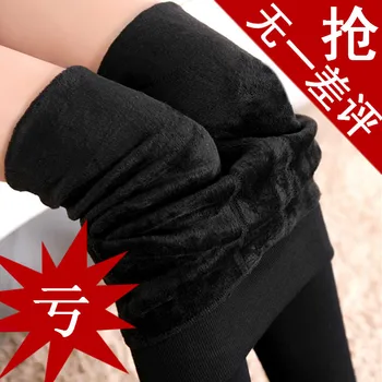 Плюс кадифе сгъстено гамаши есенно-зимни дрехи големи размери зимни минерални ластични панталони на тънки панталони