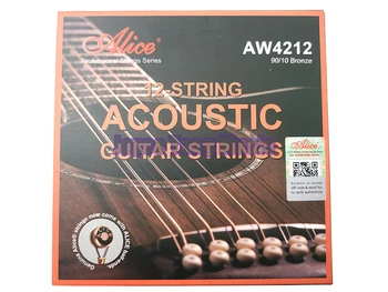 Alice AW4212 12-Струнни Струни за акустична китара 90/10 Бронзова Антикоррозийное покритие 1-12 Струни