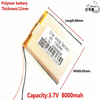 Литровата енергийна батерия Добро качество 3,7 В, 8000 ма 126580 Полимерна литиево-йонна /литиево-йонна батерия за таблети, GPS, mp3, mp4