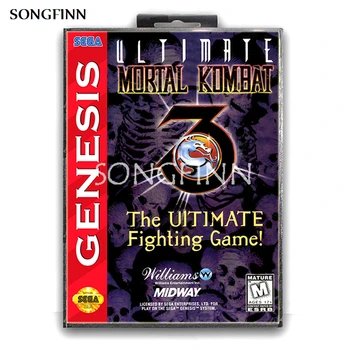 16-битова карта с памет MD с кутия за Sega Mega Drive за Genesis Megadrive - Ultimate Mortal Kombat 3