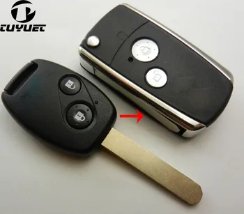 2 Бутона Промяна Дистанционно Управление, Черен Флип Ключ опаковки За Honda CIVIC CRV Сгъваем Калъф За Ключове на Автомобила