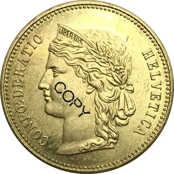 Швейцария от 20 франка 1895 B Златна Монета Латунная Метална Копирни Монети Възпоменателни МОНЕТИ
