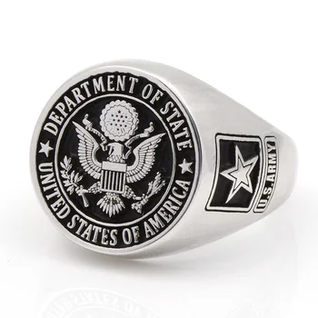 Съединените Щати Военни ветерани от Армията на САЩ Вече Пръстен от Сребро проба 925