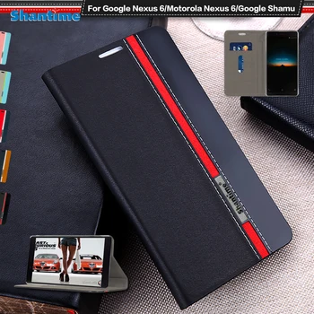 Луксозен Калъф от Изкуствена кожа За Google Nexus 6, Флип калъф За Motorola Nexus 6, Калъф за телефон Google Shamu, Мека силиконова делото от TPU