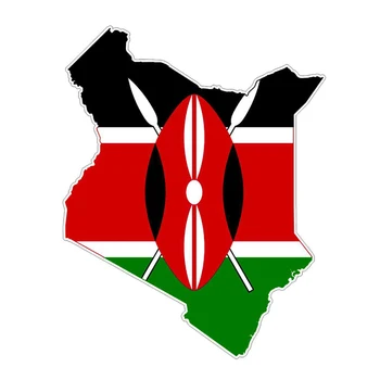 Кения Флаг Карта PVC Стикери на Автомобилни Стикери Външни Аксесоари за Доставка Креативни Стикери Лепило Стикер Автомобилни Аксесоари