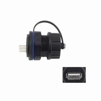 USB 2.0 IP68 Водоустойчив Конектор, Промишлен M20 USB Тип A конектор 5Pin за да се свържете към електрически контакт с Водоустойчив/Пылезащитным Капачка