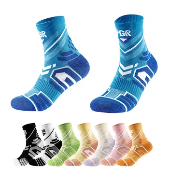 Мъжки Спортни Чорапи Quarter Чорапи Професионални Елитни Дебели Меки Дишащи Нескользящие Баскетболни Туристически Чорапи За Бягане