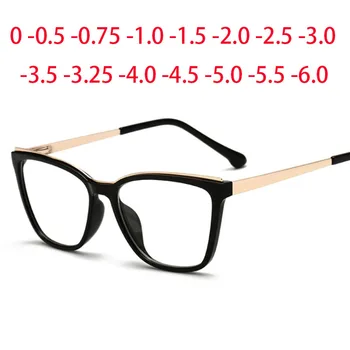 Дамски Оптични Очила за късогледство, Ретро Брендовый Дизайн, Прозрачни Котешки Очи, Сини Светлинни Блокер Очила, Дамски слънчеви Очила, Степента на от 0 до -6,0