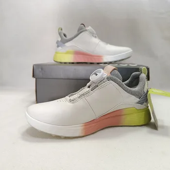 Обувки за голф Дамски 2022 Нова Ежедневни Спортни Обувки За голф Дишащи Кожени Маратонки Автоматично Обувки За голф с Копчета